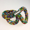 farbenfroher Glasperlen, hier: Halskette mit Edelstahl-Magnetverschluss